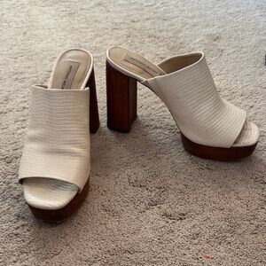 Antonio Melani Textured Cream Platform Heels